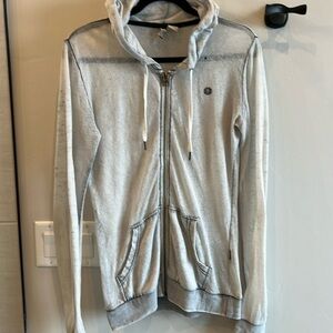 Element zippered hoodie pale gray burnout size M